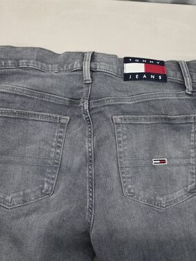 Vintage Tommy Hilfiger Large Flag Finley Super Skinny Gray Jeans Men's Size 32x3